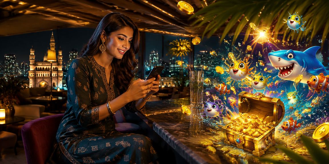 Woman enjoying mobile slot gaming in Kurti dress